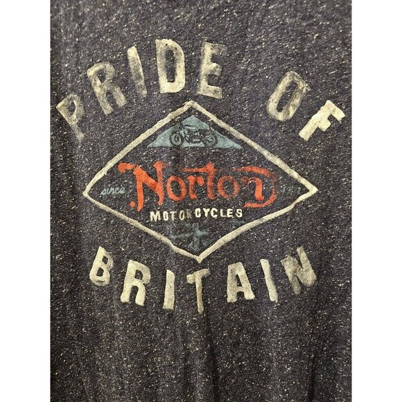NORTON MOTORCYCLES Pride of Britain Cotton Blend Graphic T-shirt Size M - Picture 4 of 5